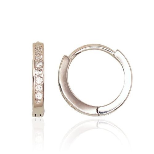 Silver hoop earrings with Zirkons