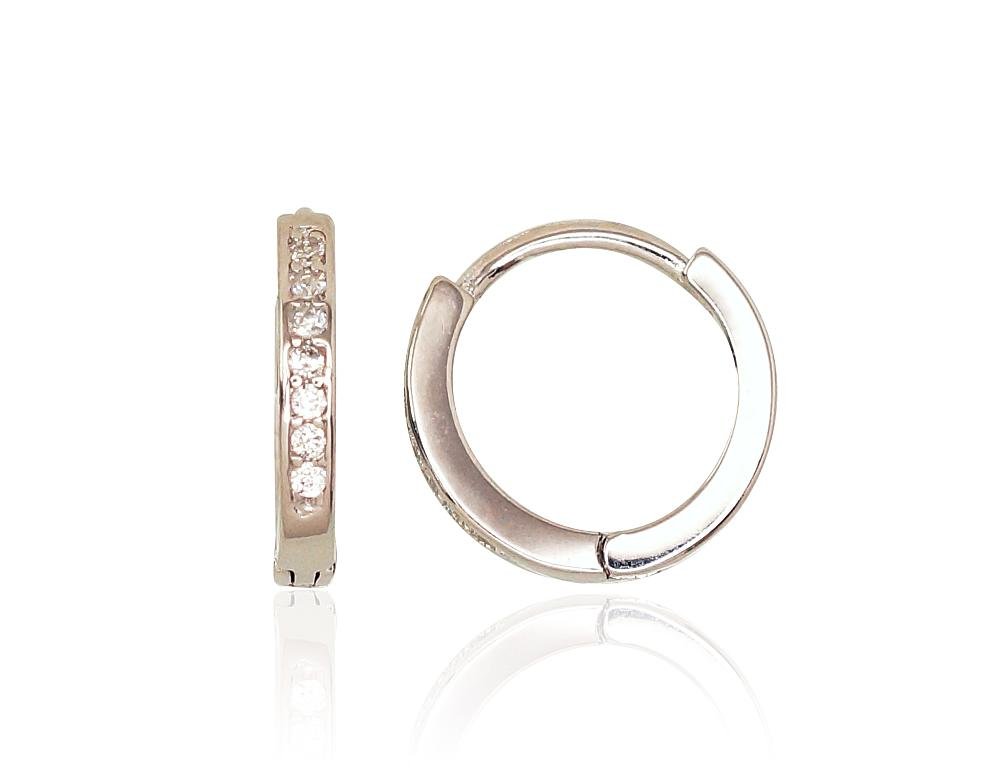 Silver hoop earrings with Zirkons
