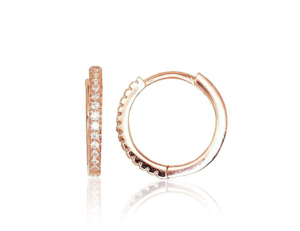 Silver hoop earrings with Zirkons