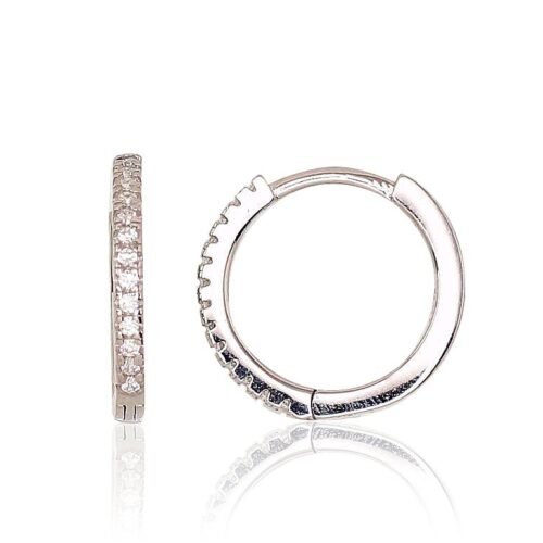 Silver hoop earrings with Zirkons