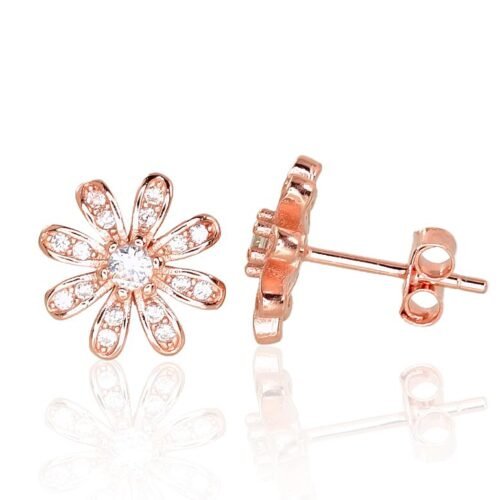 Silver stud earrings with Zirkons