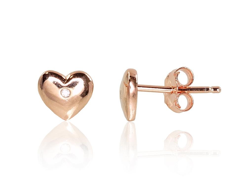 Silver stud earrings with Zirkons
