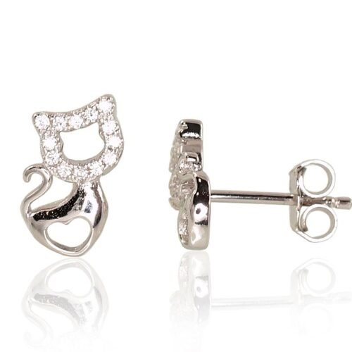 Silver stud earrings with Zirkons