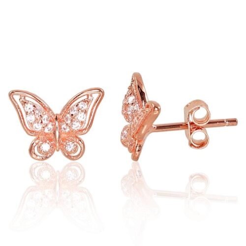 Silver stud earrings with Zirkons