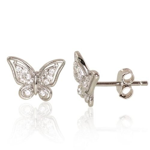 Silver stud earrings with Zirkons