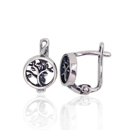 Silver earrings with 'english' lock