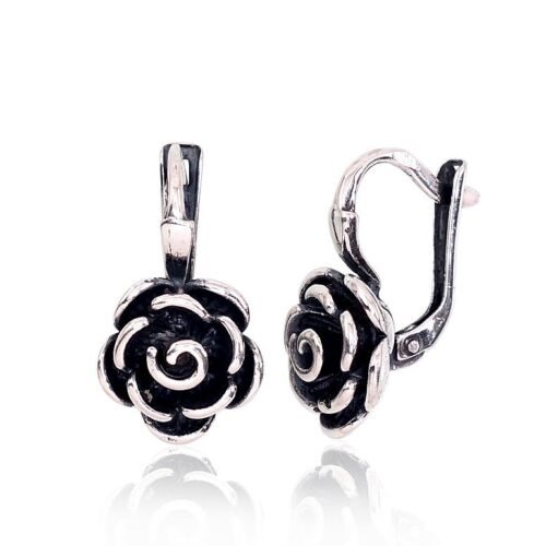Silver earrings with 'english' lock