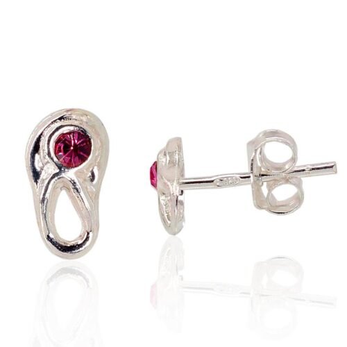Silver stud earrings with Zirkons