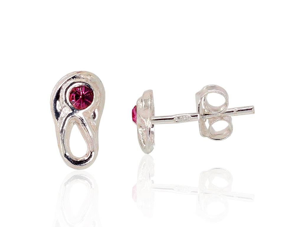 Silver stud earrings with Zirkons