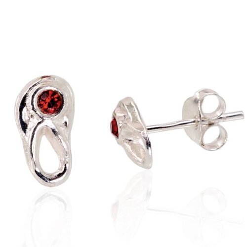 Silver stud earrings with Zirkons