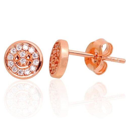 Silver stud earrings with Zirkons