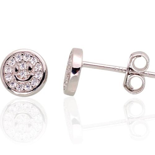 Silver stud earrings with Zirkons