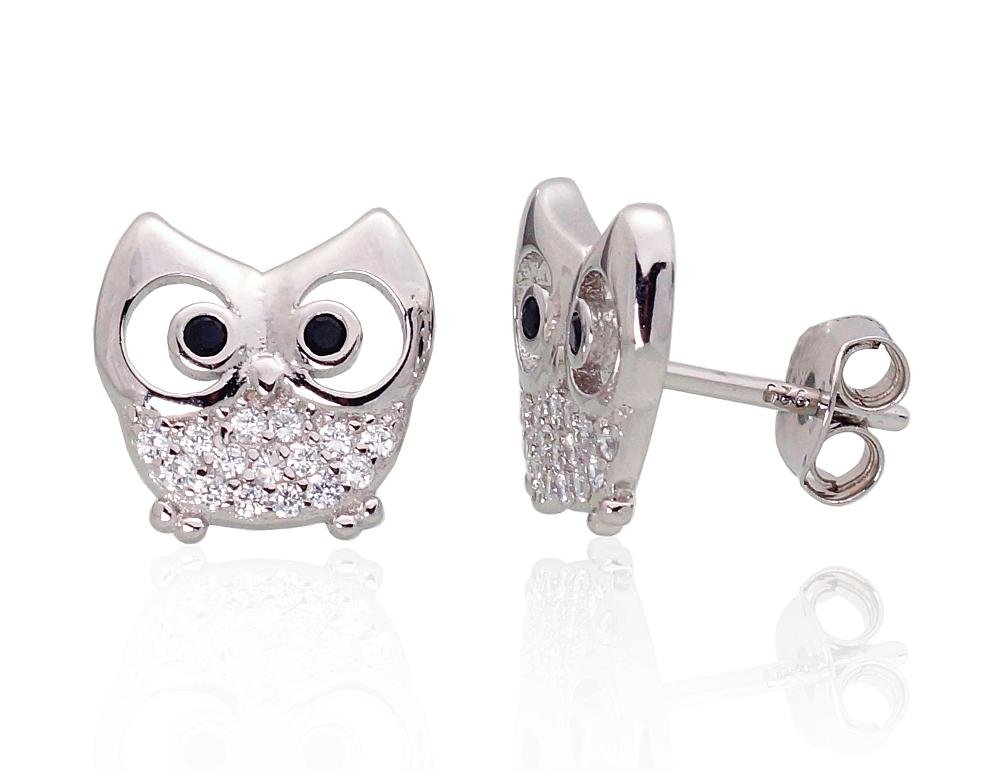 Silver stud earrings with Zirkons