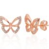 Silver stud earrings with Zirkons