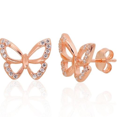 Silver stud earrings with Zirkons