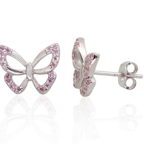 Silver stud earrings with Zirkons