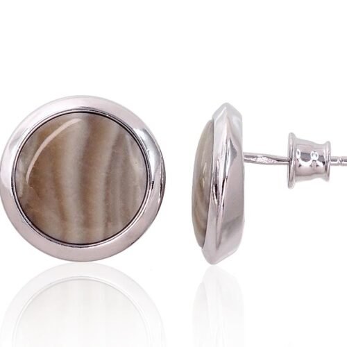 Silver stud earrings with Flint