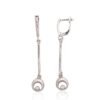 Silver earrings with 'english' lock with Zirkons