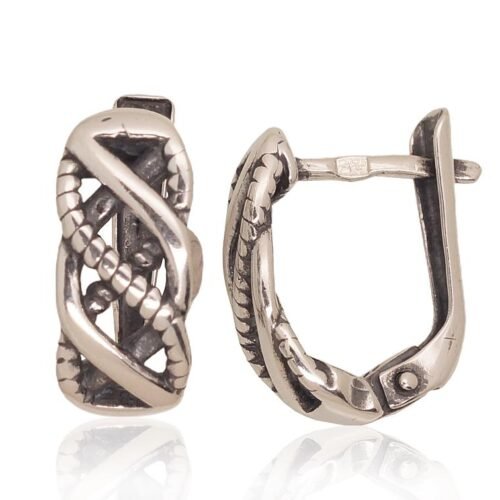Silver earrings with 'english' lock