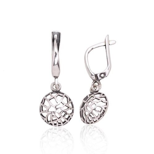 Silver earrings with 'english' lock