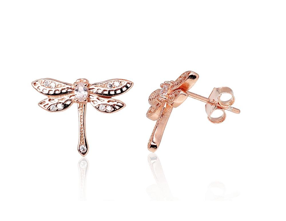 Silver stud earrings with Zirkons
