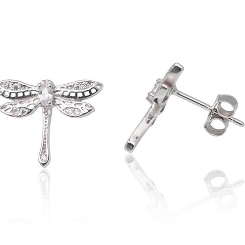 Silver stud earrings with Zirkons