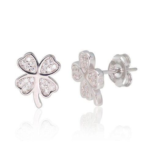 Silver stud earrings with Zirkons