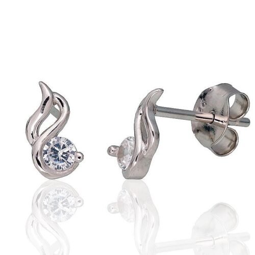 Silver stud earrings with Zirkons