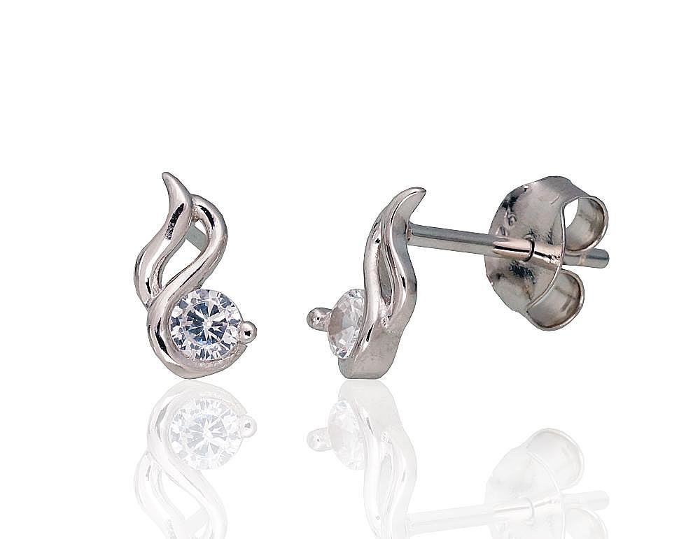 Silver stud earrings with Zirkons