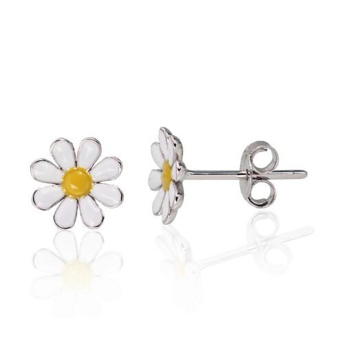 Silver stud earrings with Jewelery enamel