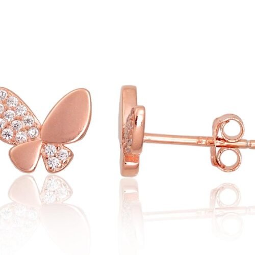 Silver stud earrings with Zirkons