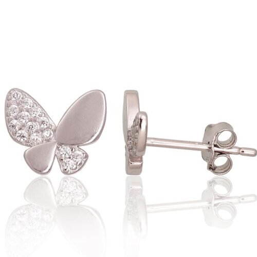 Silver stud earrings with Zirkons
