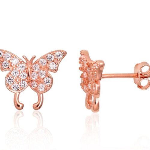 Silver stud earrings with Zirkons