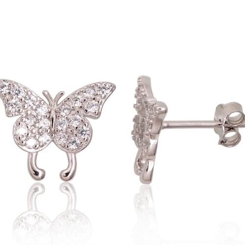 Silver stud earrings with Zirkons