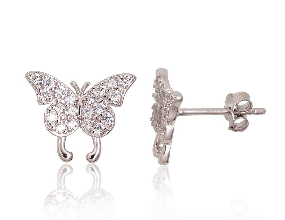 Silver stud earrings with Zirkons