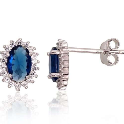 Silver stud earrings with Zirkons