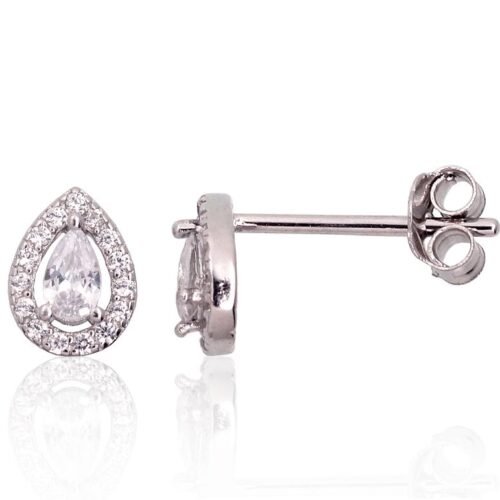 Silver stud earrings with Zirkons