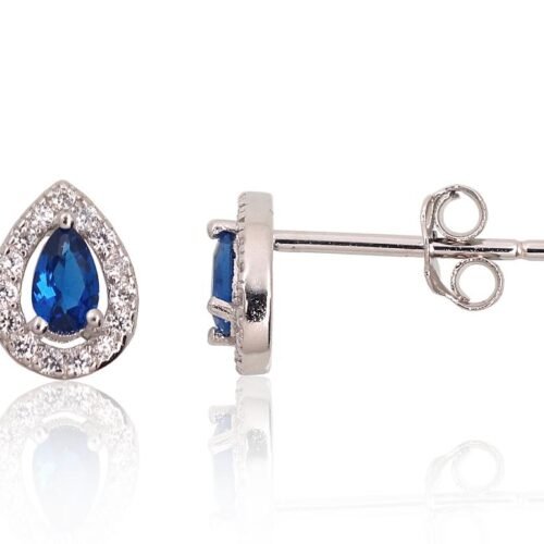 Silver stud earrings with Zirkons