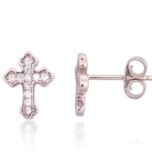 Silver stud earrings with Zirkons