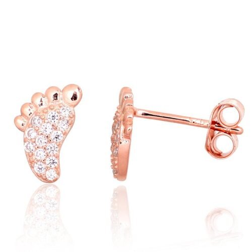 Silver stud earrings with Zirkons