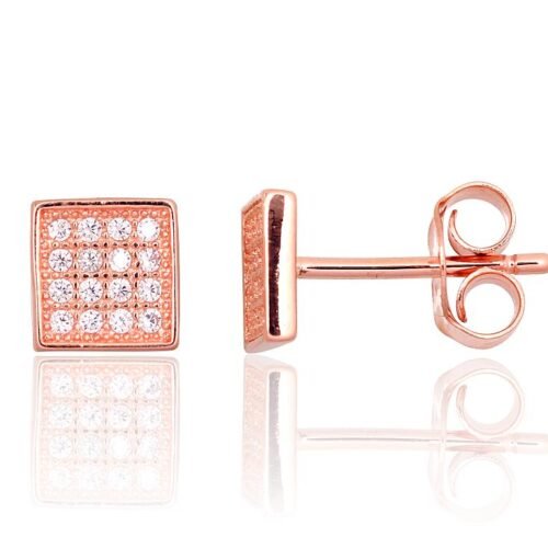 Silver stud earrings with Zirkons