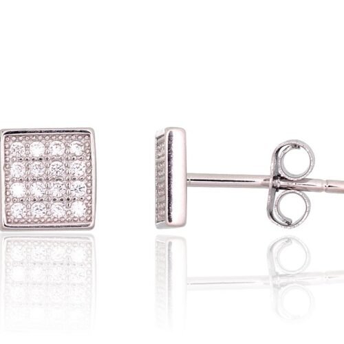 Silver stud earrings with Zirkons