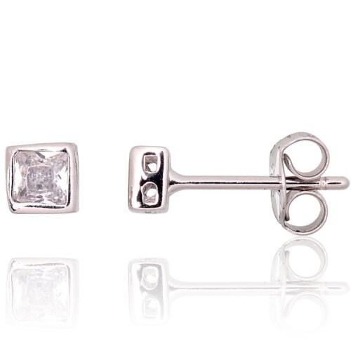 Silver stud earrings with Zirkons
