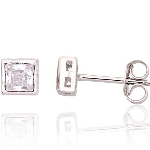 Silver stud earrings with Zirkons
