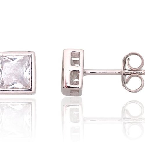 Silver stud earrings with Zirkons