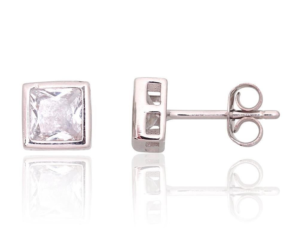 Silver stud earrings with Zirkons
