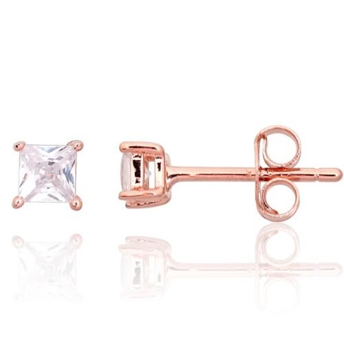 Silver stud earrings with Zirkons