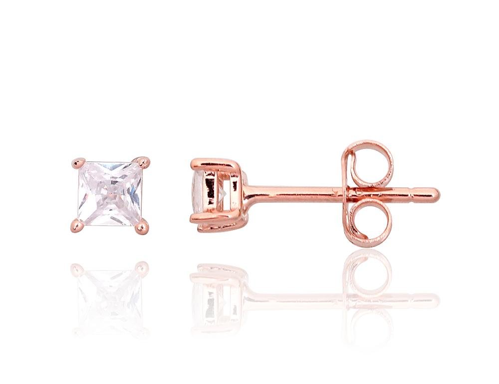 Silver stud earrings with Zirkons