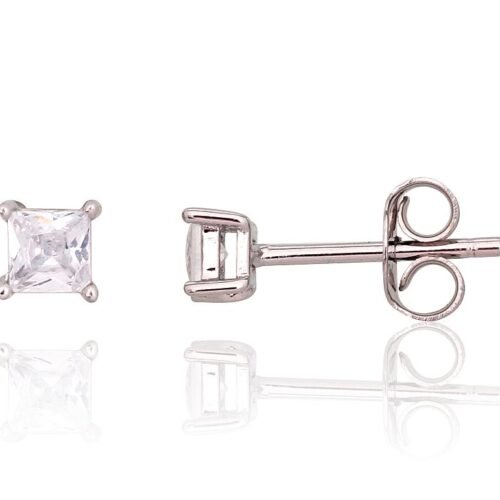 Silver stud earrings with Zirkons