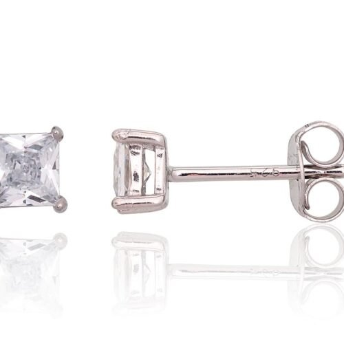 Silver stud earrings with Zirkons